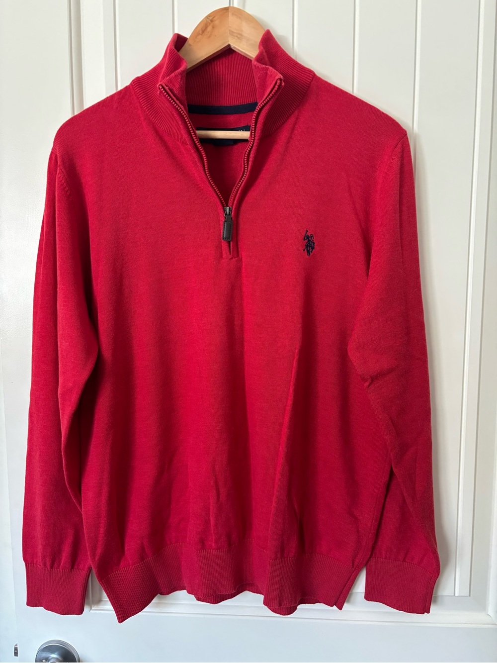 U.S. Polo Assn. Men’s Red Quarter Zip Sweater Size Medium
